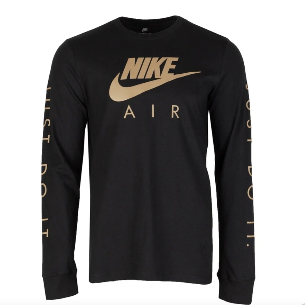 Brand New Nike Air Reflective Longsleeve T-shirt Size Medium Black/Gold
